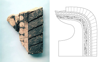 Shibi ornamental ridge-end tile