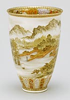 宮島山水図花瓶